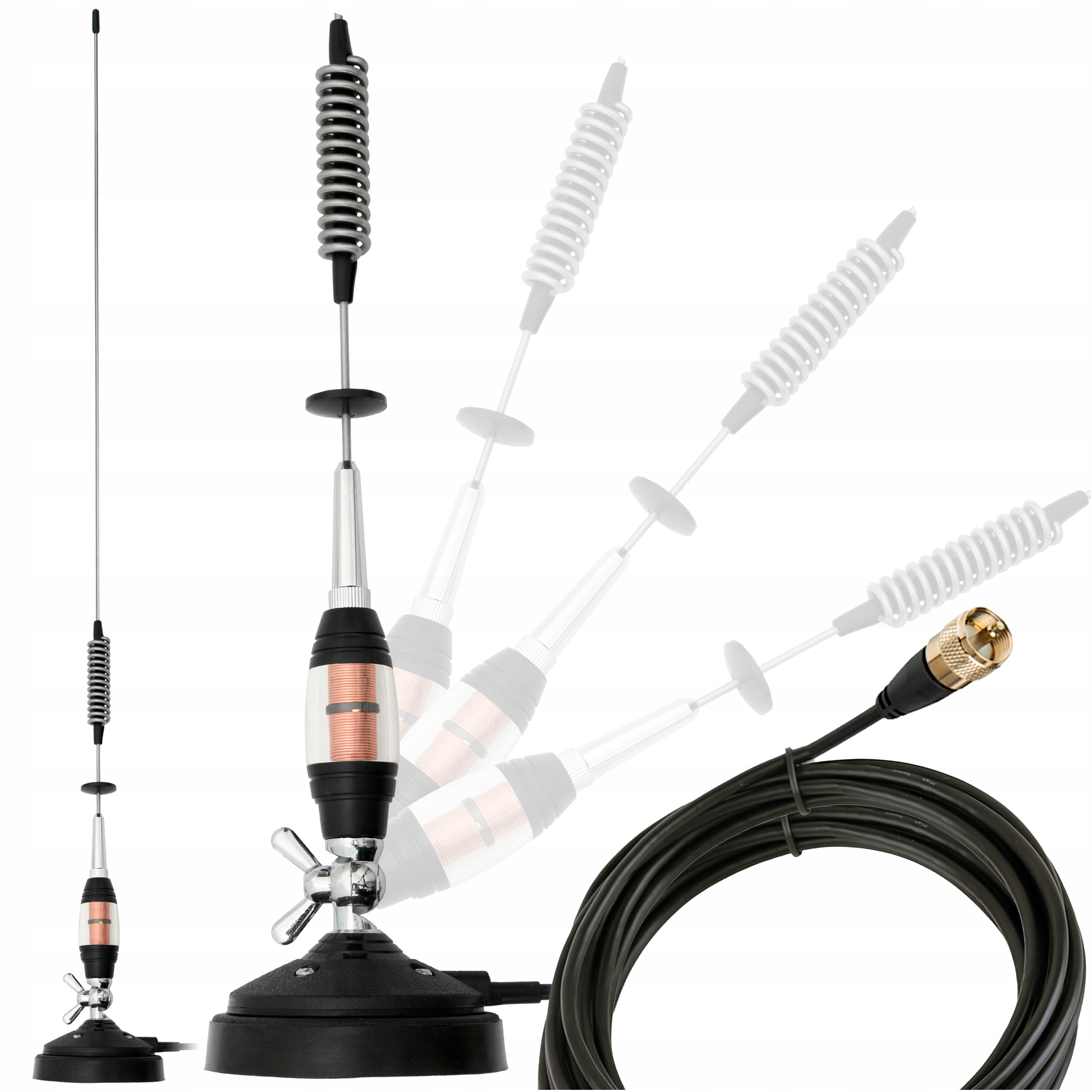 Výkonná Cb Anténa Rádia Lomená Na Magnet 80 cm 750 M 4,5 M 300 W Pro President