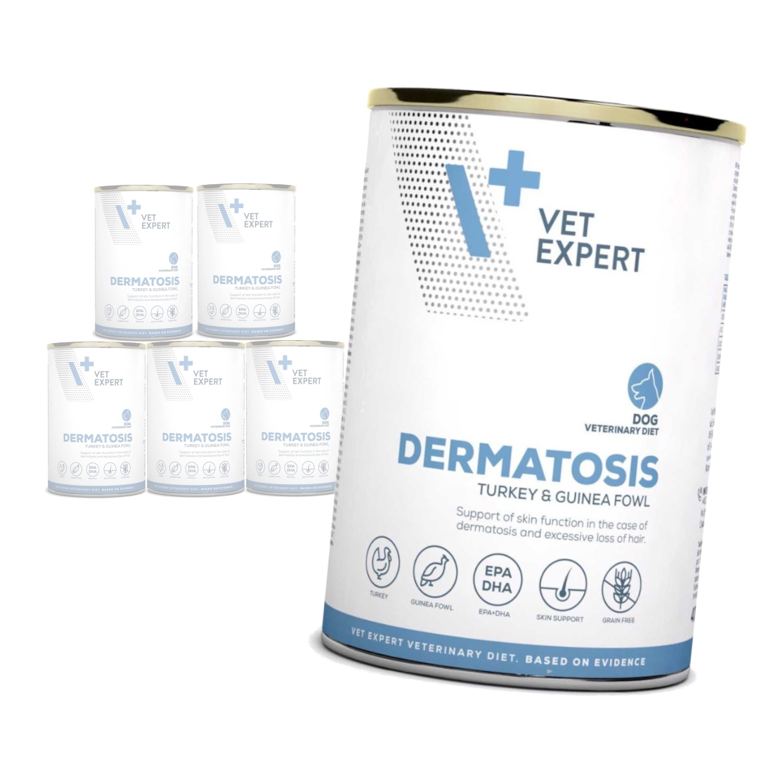Levně VetExpert Dermatosis Krůta Perlička 6x400g Vlhké Krmivo