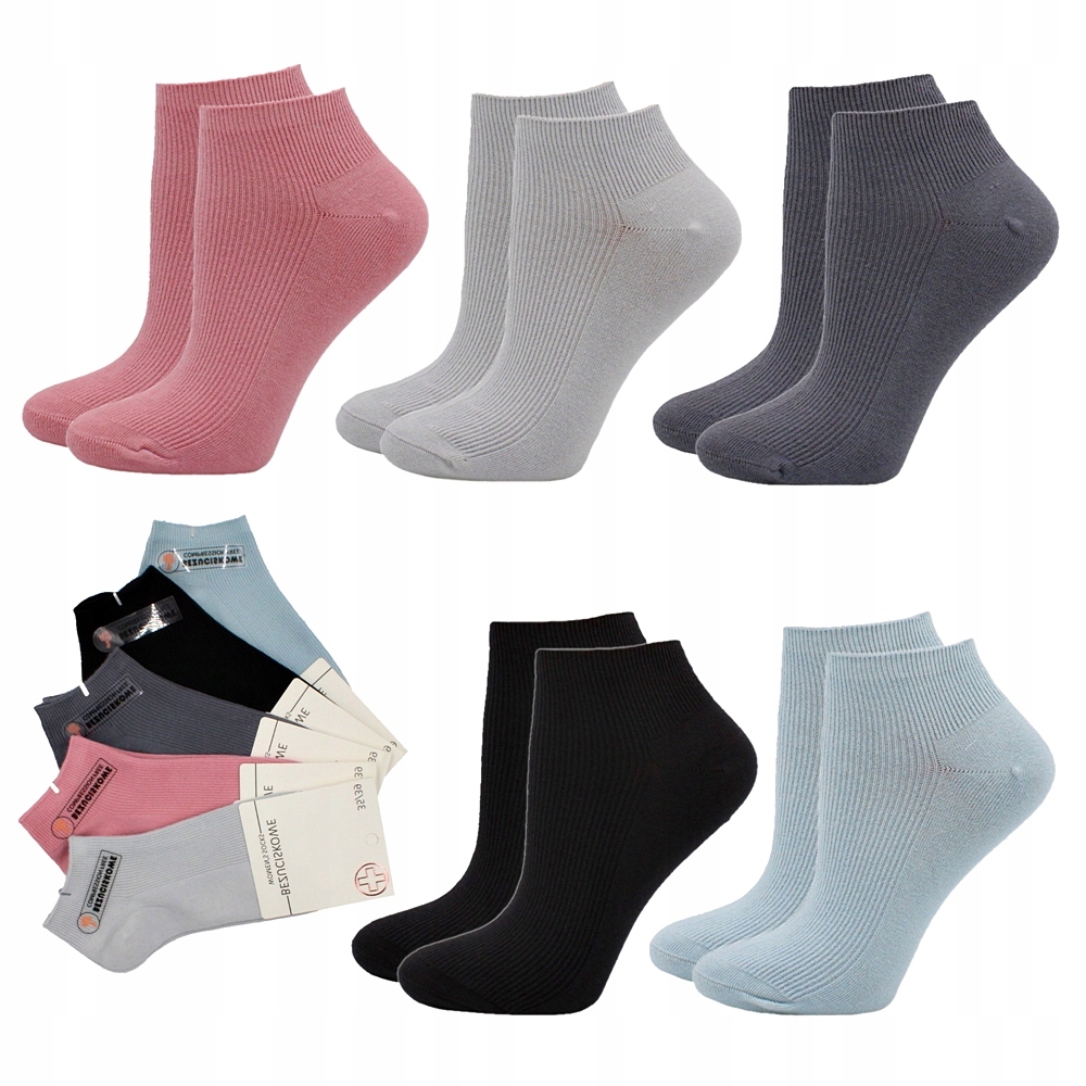 

Bezuciskowe bawełniane skarpetki stopki 39-42