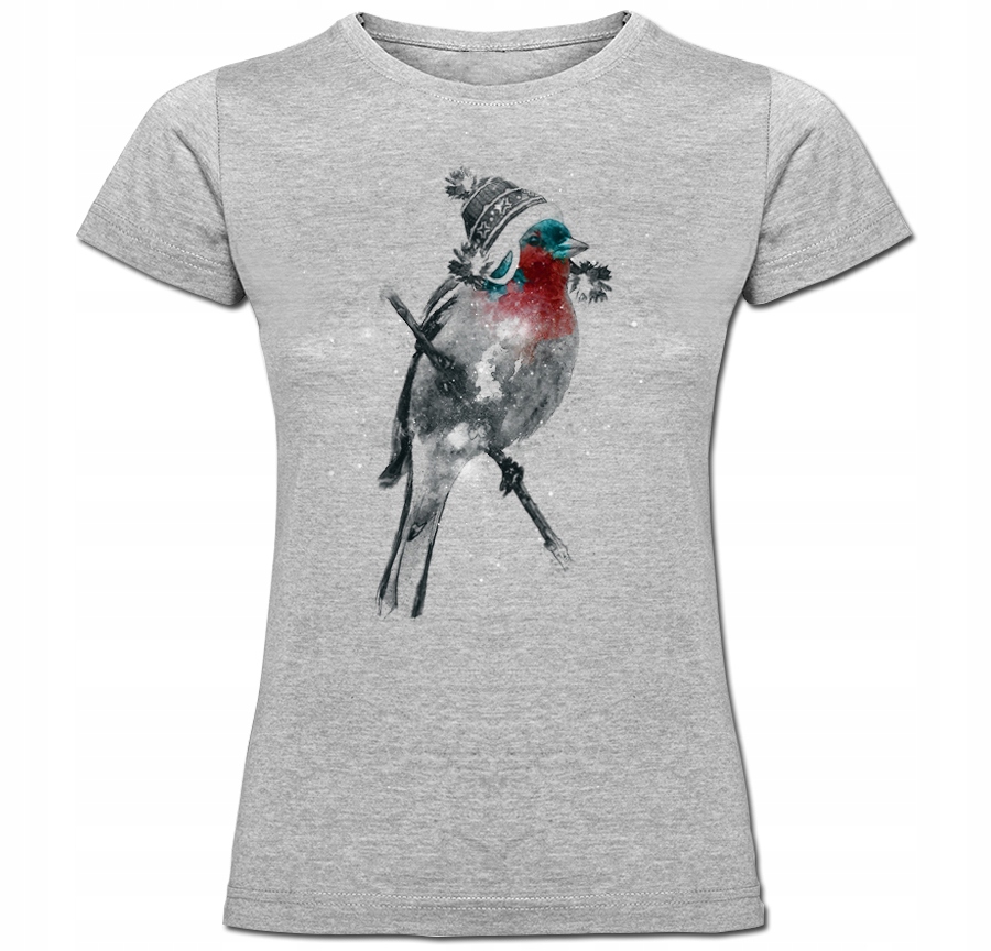 

Tshirt damski ptak ptaszek gil grafika kolory M