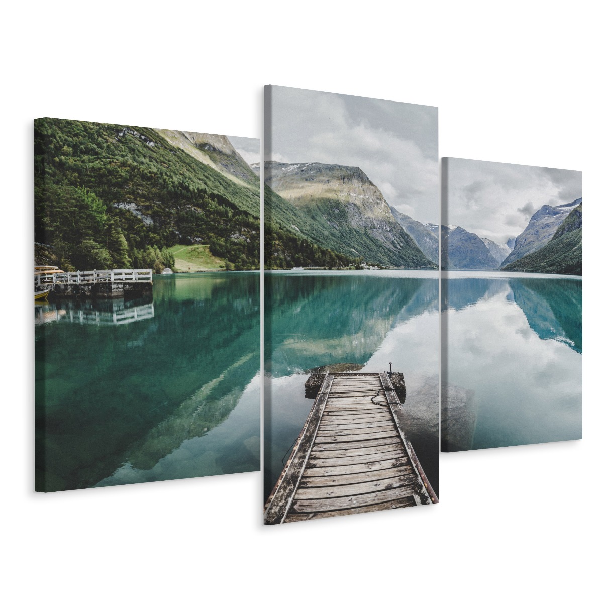 

Obraz 3-Częściowy Fiord Góry Jezioro Dekor 150x100