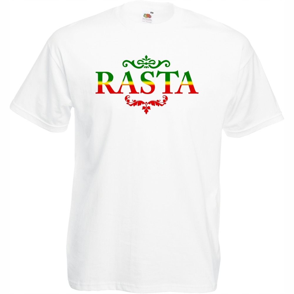 

Koszulka z nadrukiem reggae rasta rastaman S biała