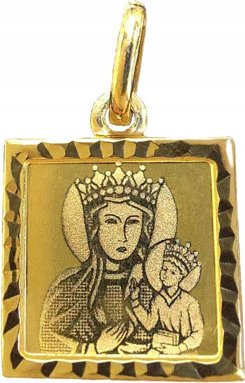 Zlatý medailonek 585 Matka Boží křest svaté přijímání jako dárek 14 letý suvenýr