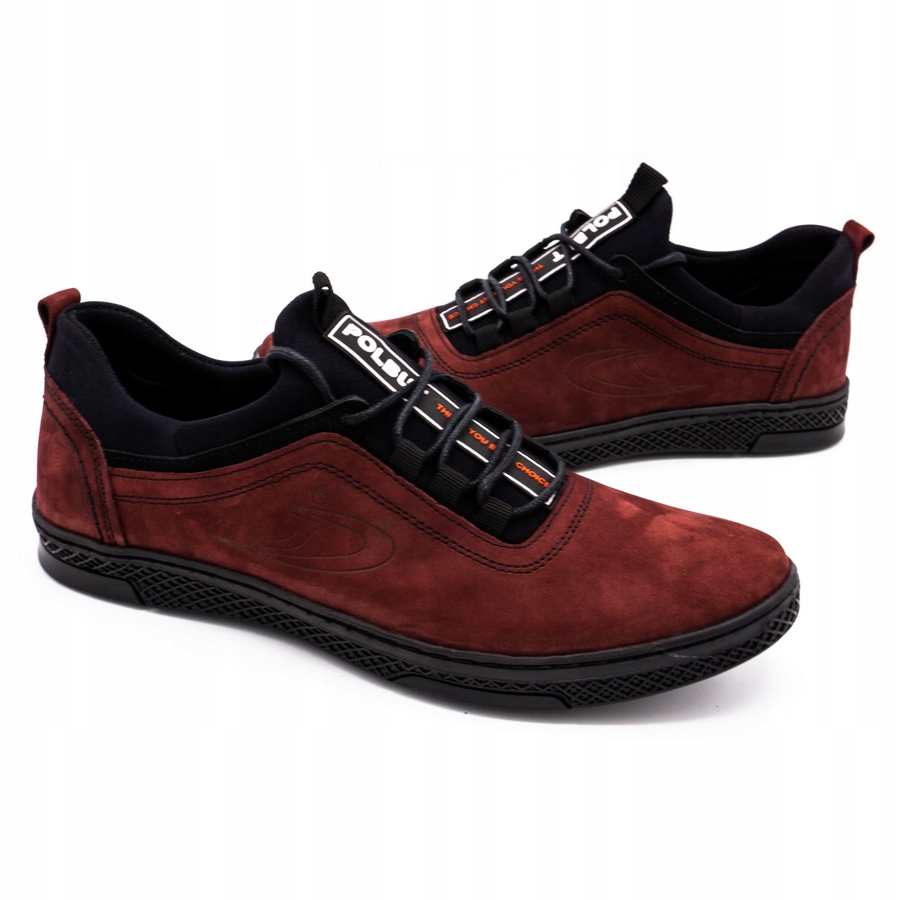 

Buty Męskie Skóra Casual K24 Bordowy Polskie 40