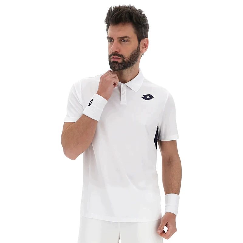Pánské Tenisové Tričko Lotto Squadra IV Polo White XXXL