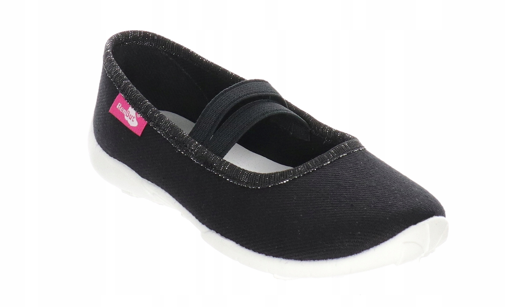 

Renbut Kapcie tekstylne baleriny czarne gumki 31