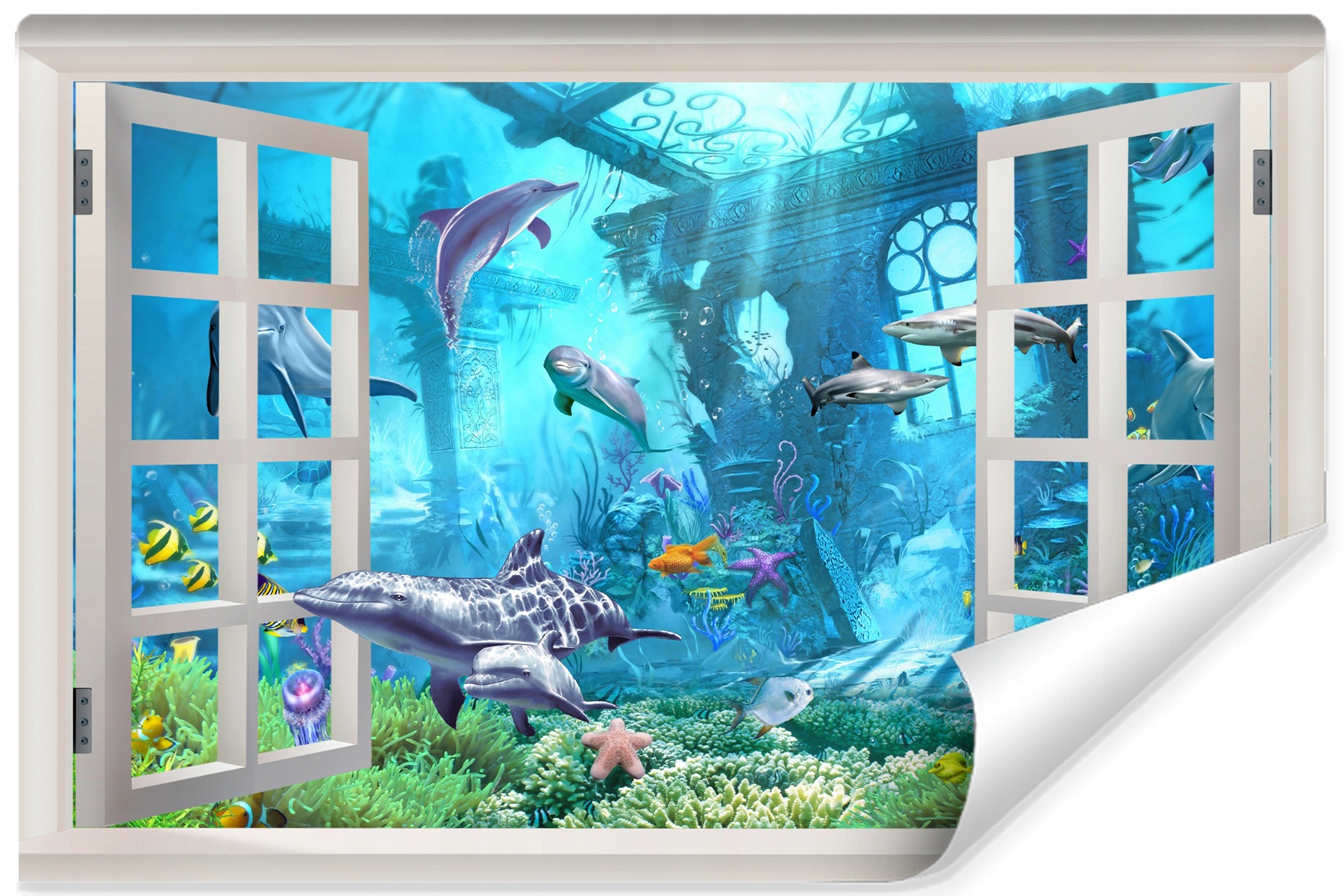 

Fototapeta do sypialni delfiny Ryby zamek 135x90