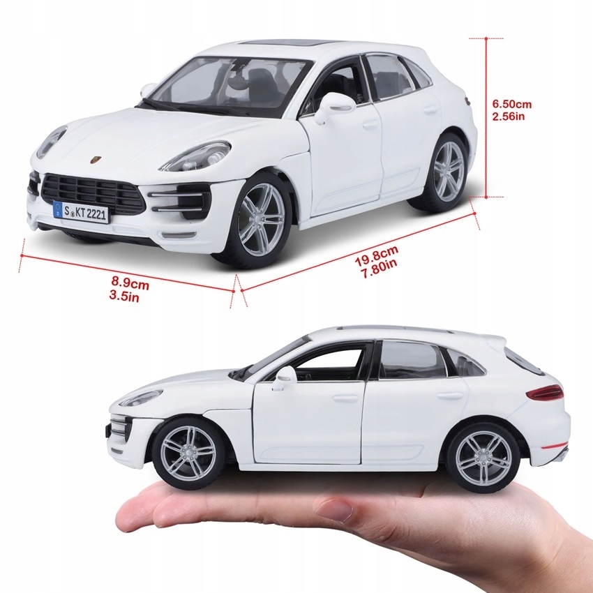 Porsche Macan BIAŁY 1:24 model Bburago 18-21077 Wiek dziecka 3 lata +