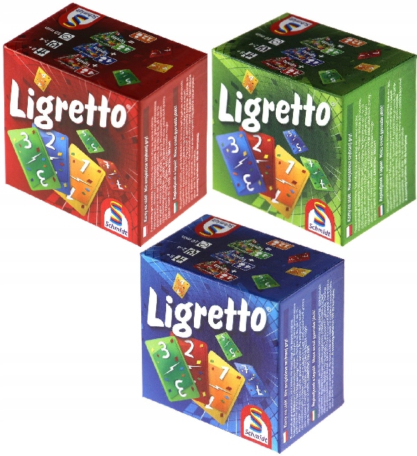 3w1 Ligretto Niebieskie +czerwone +zielone gra karciana imprezowa Szybka 8+