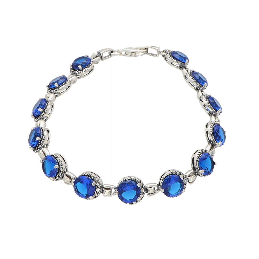Kruhový náramek s modrou zirkonií stříbro
