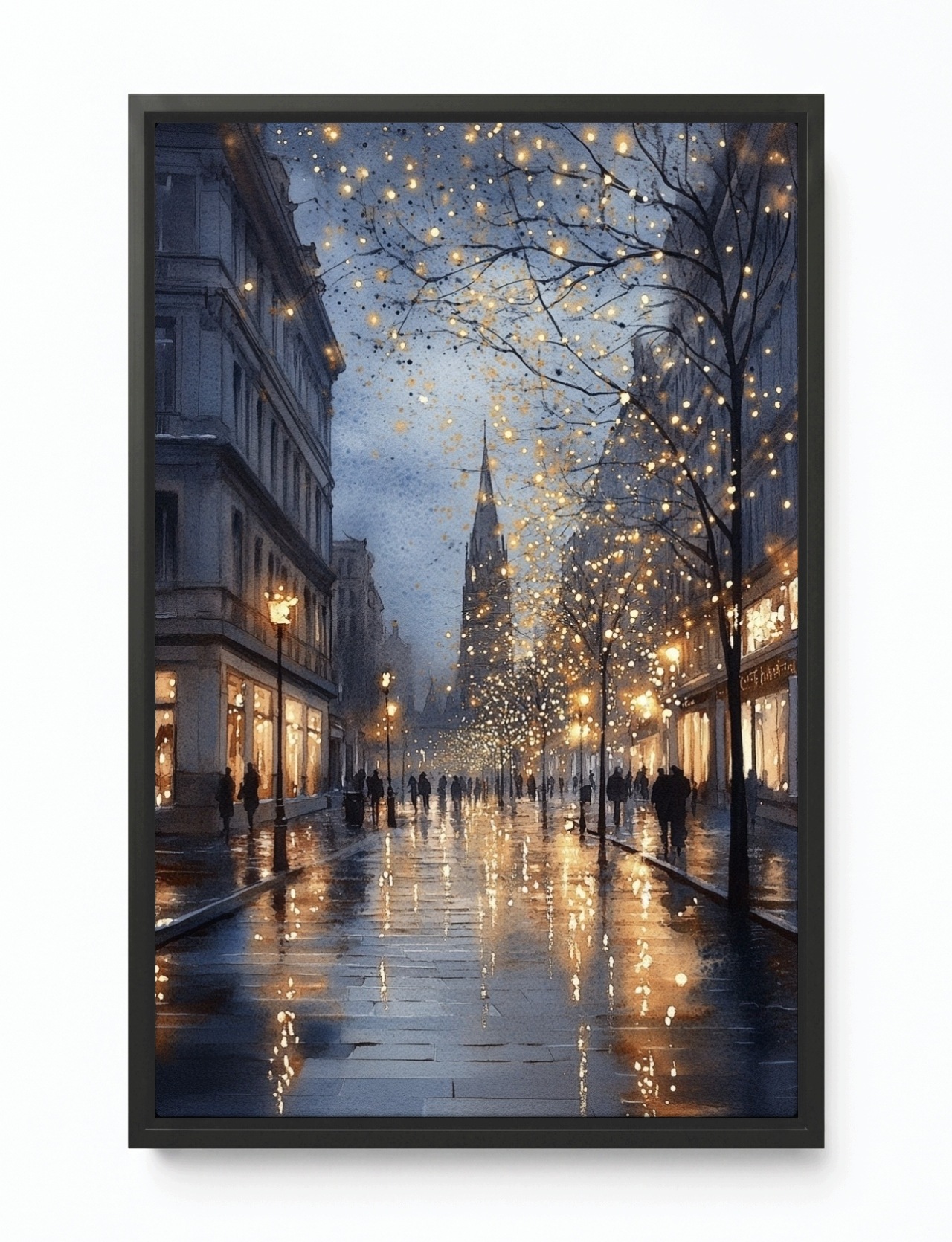 Obraz Rám American Box Noční Ulice Déšť Světla Romantic City 40x60