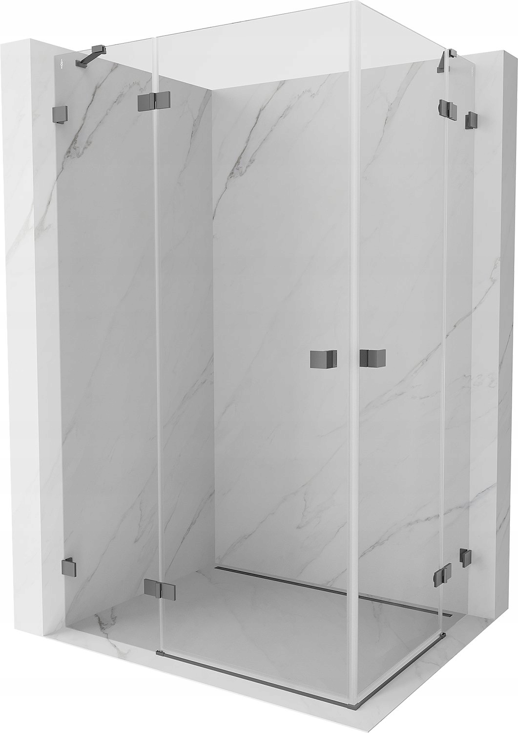 Mexen Lunar Duo Kabina Prysznicowa 100X95 CM Transparent Gun Metal