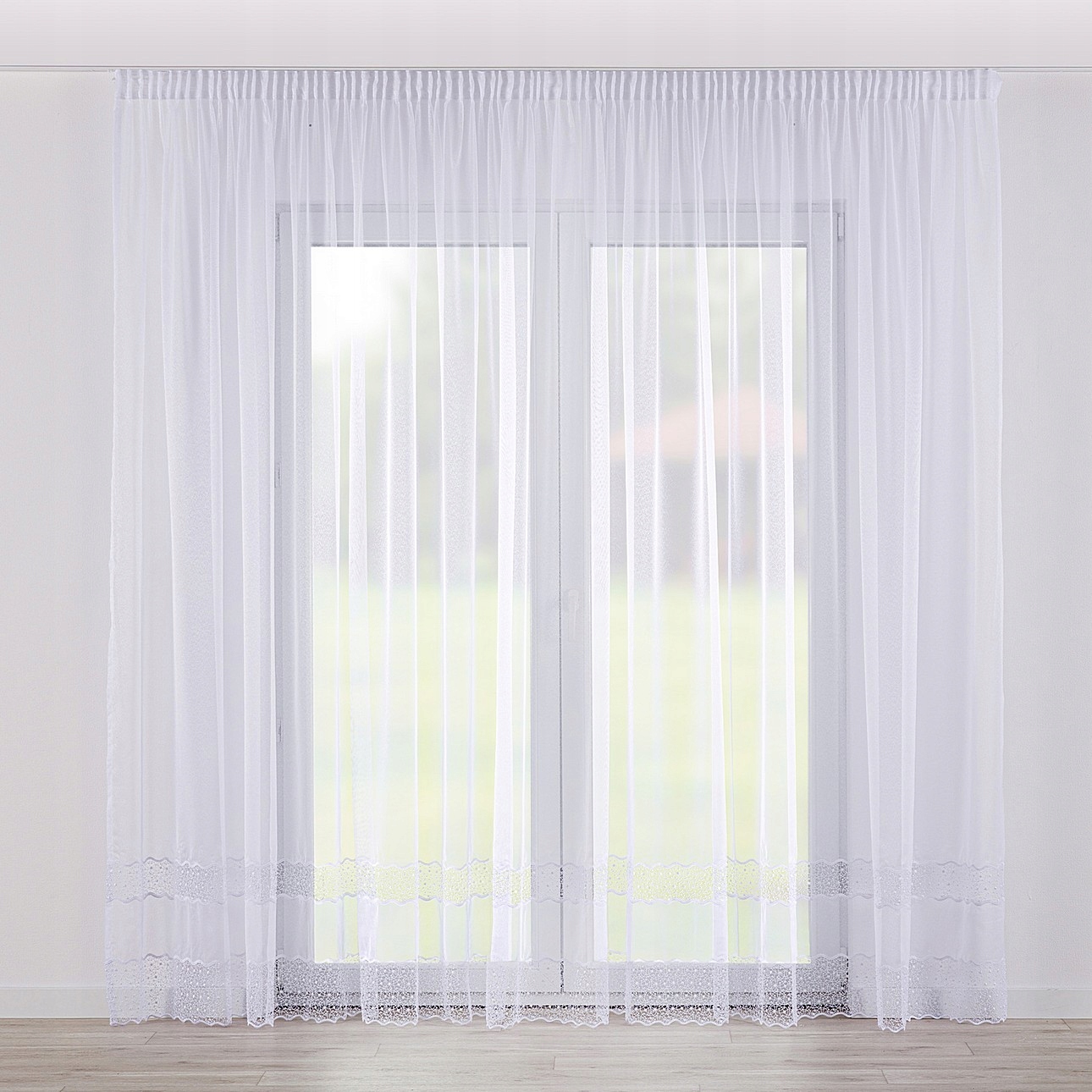 Hotová Záclona na pásku Woalowa 140 x 260 cm, bílá