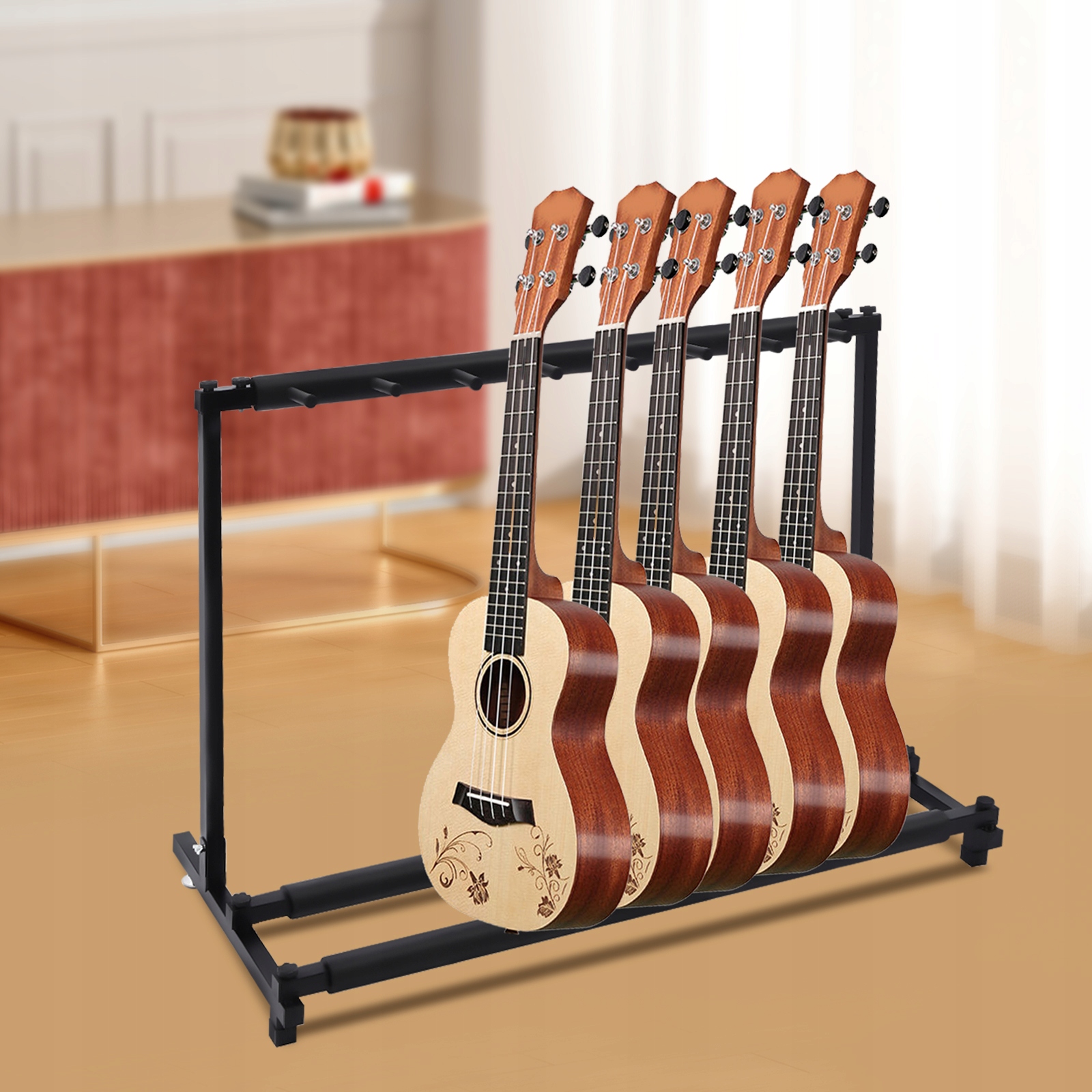 Stojak na gitarę mieszczący 7 gitar 110x46,5x73 cm Przeznaczenie gitary