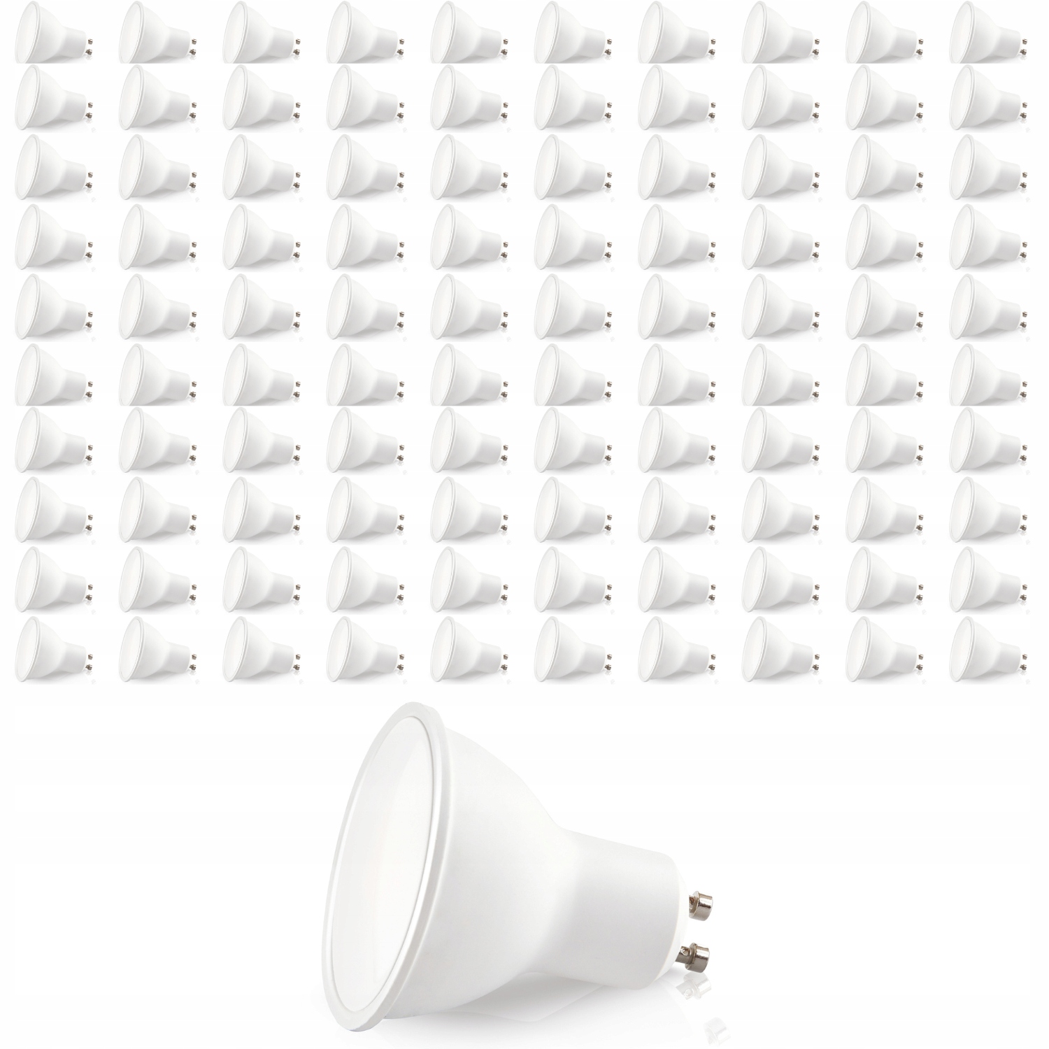 Sada 100 Kusov Led žiarovka GU10 5W farba Studená biela Led Light System