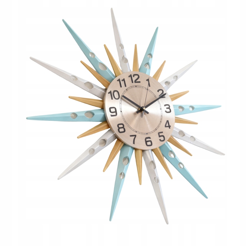 Veľké Efektné Zlaté Nástenné Hodiny 58 cm