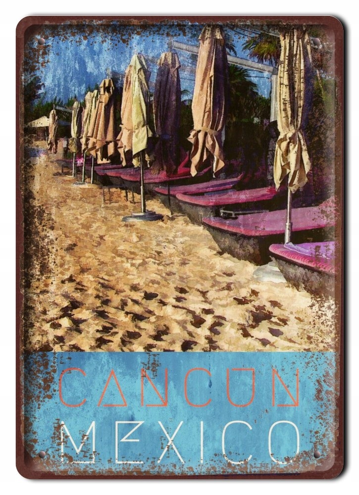 Meksyk Metalowy Szyld Plakat Vintage Retro #09746