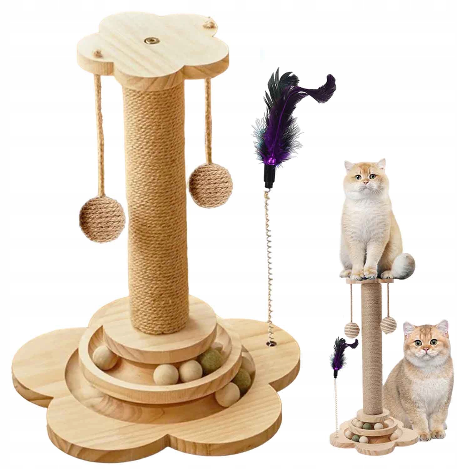 Levně Škrabadlo Pro Kočky Sisalový Sloupek Na Škrábání Věž 44.5 CM Hračka