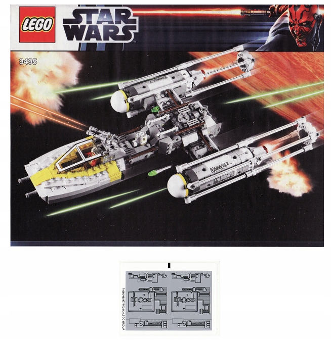 Lego Star Wars Instrukcja Naklejki Gold Leader's Y-wing Starfighter 9495