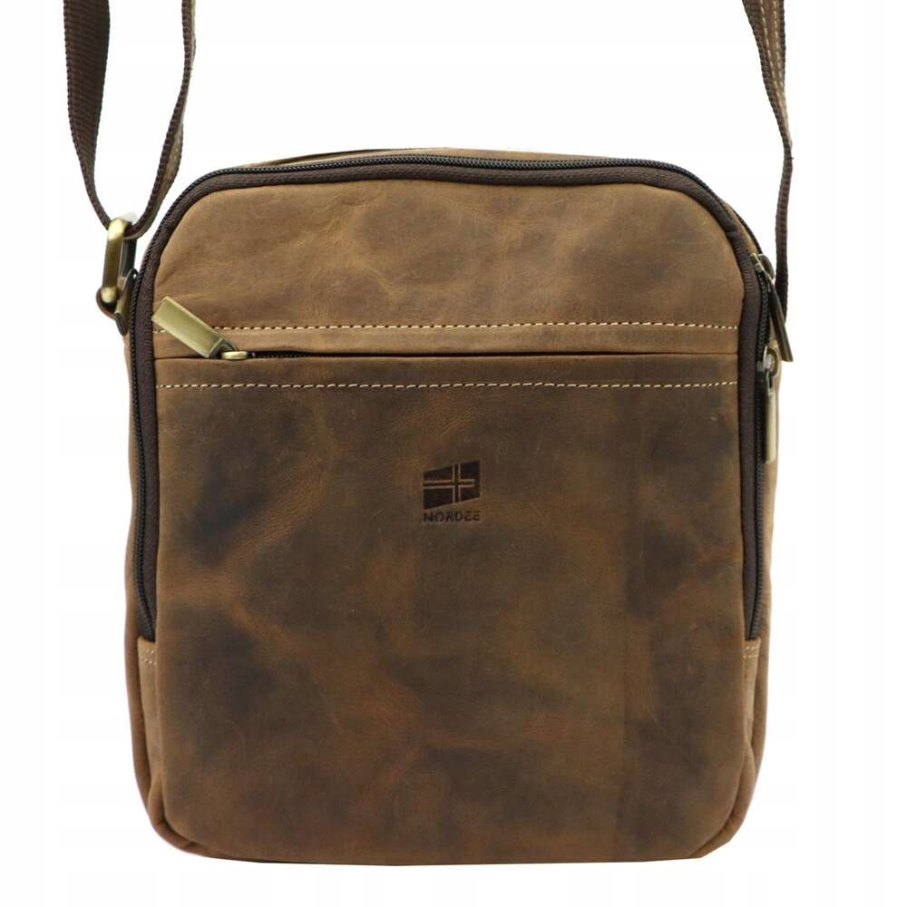 Pánská taška Nordee MSD-02 GM07 Myslivec Kožená Hnědá Crossbody