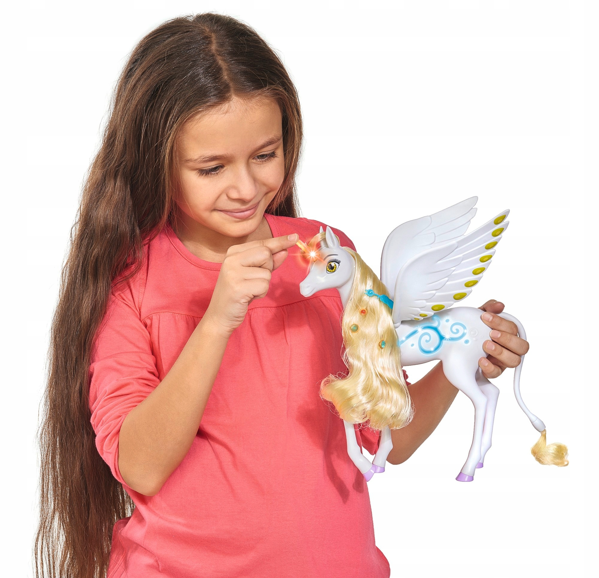 MIA I JA JEDNOROŻEC ONCHAO FIGURKA Z RUCHOMYMI SKRZYDŁAMI ŚWIATŁO DŹWIĘK Marka Simba