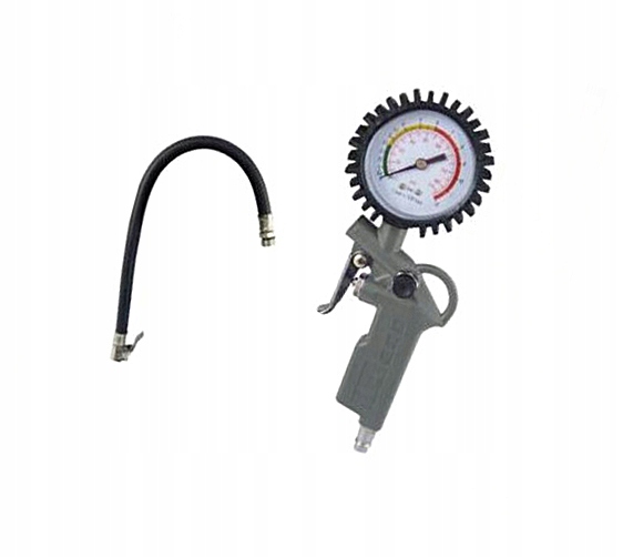 A9F28 CIŚNIENIOMIERZ SAMOCHODOWY MANOMETR Z PISTOLET Z WĘŻEM