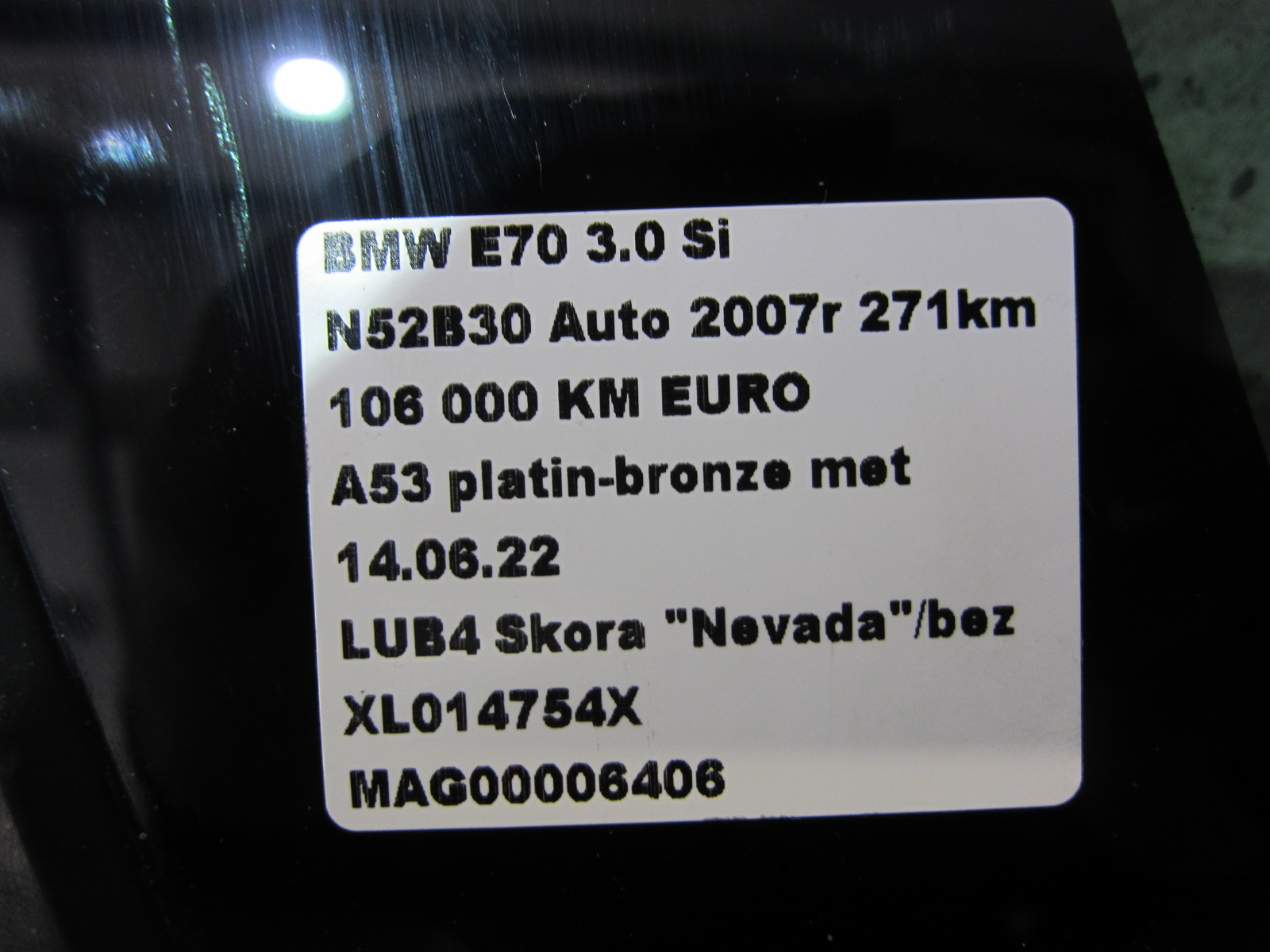 BMW X5 E70 window side STALA right left 7207874