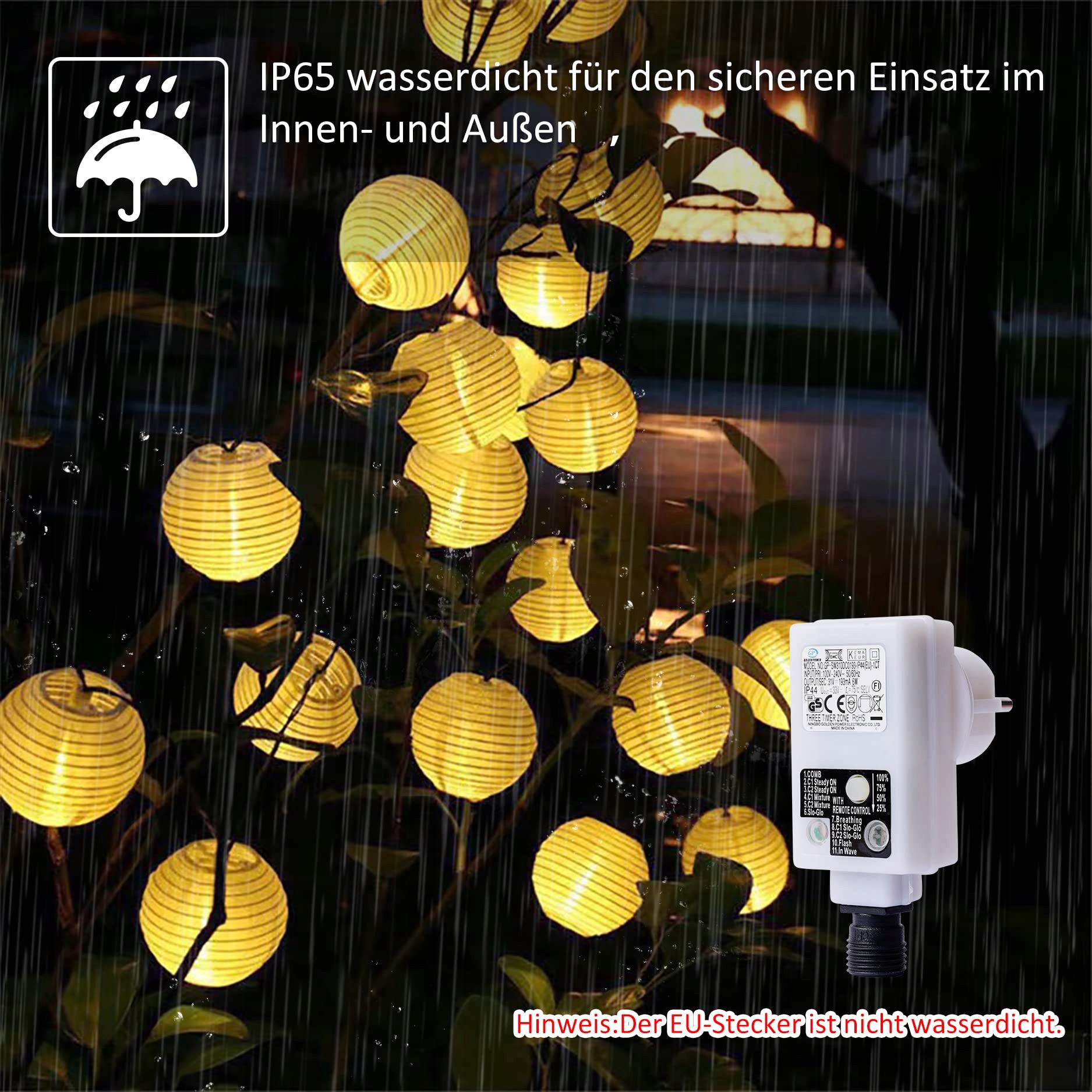 STARRYEVER 12M LED Lampiony Zewnętrzne 11 Trybów Pilot 40 LED — miniatura 4
