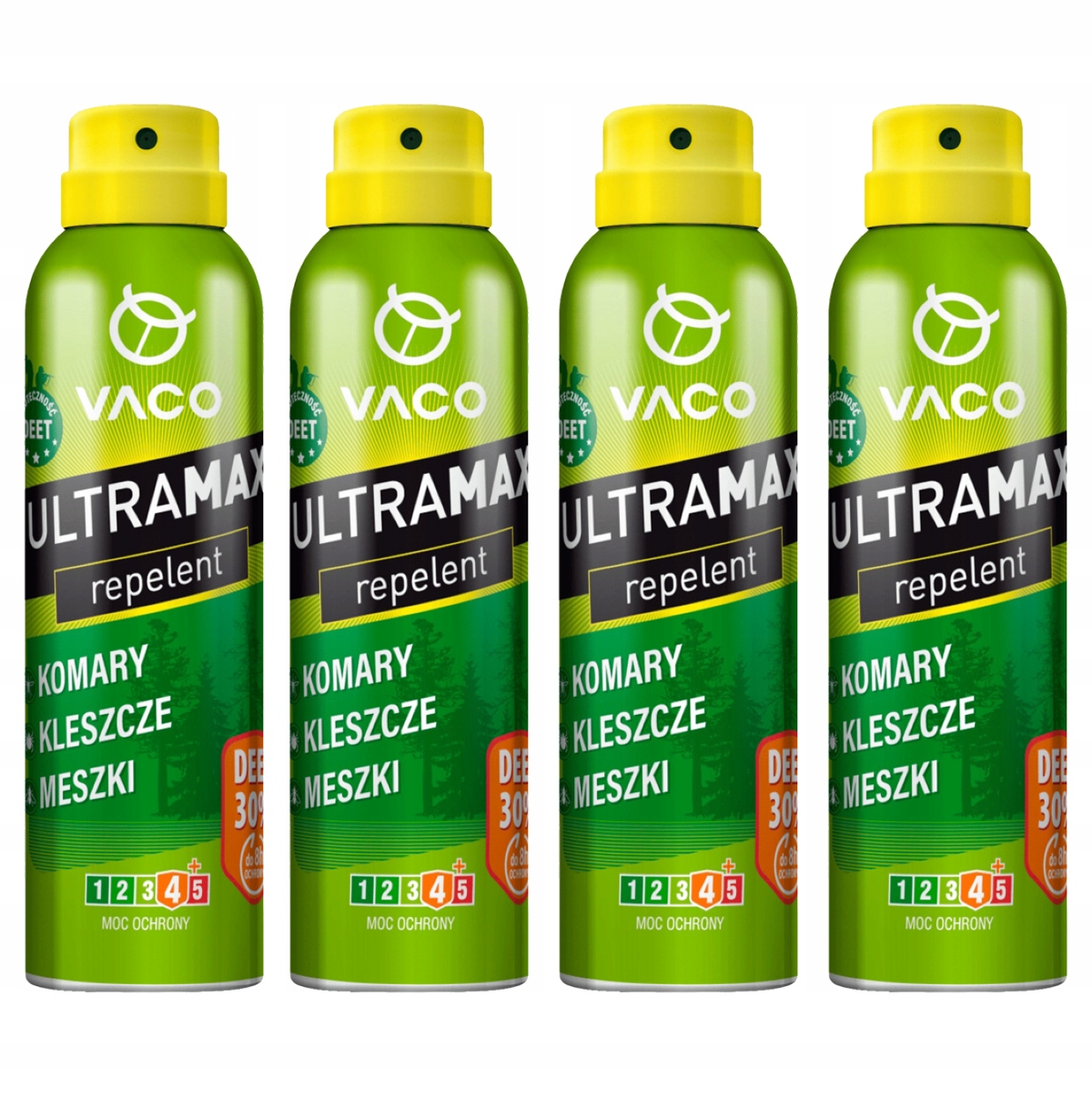 4x Spray na komary kleszcze meszki odstraszacz Ultramax Vaco 170ml Deet 30%