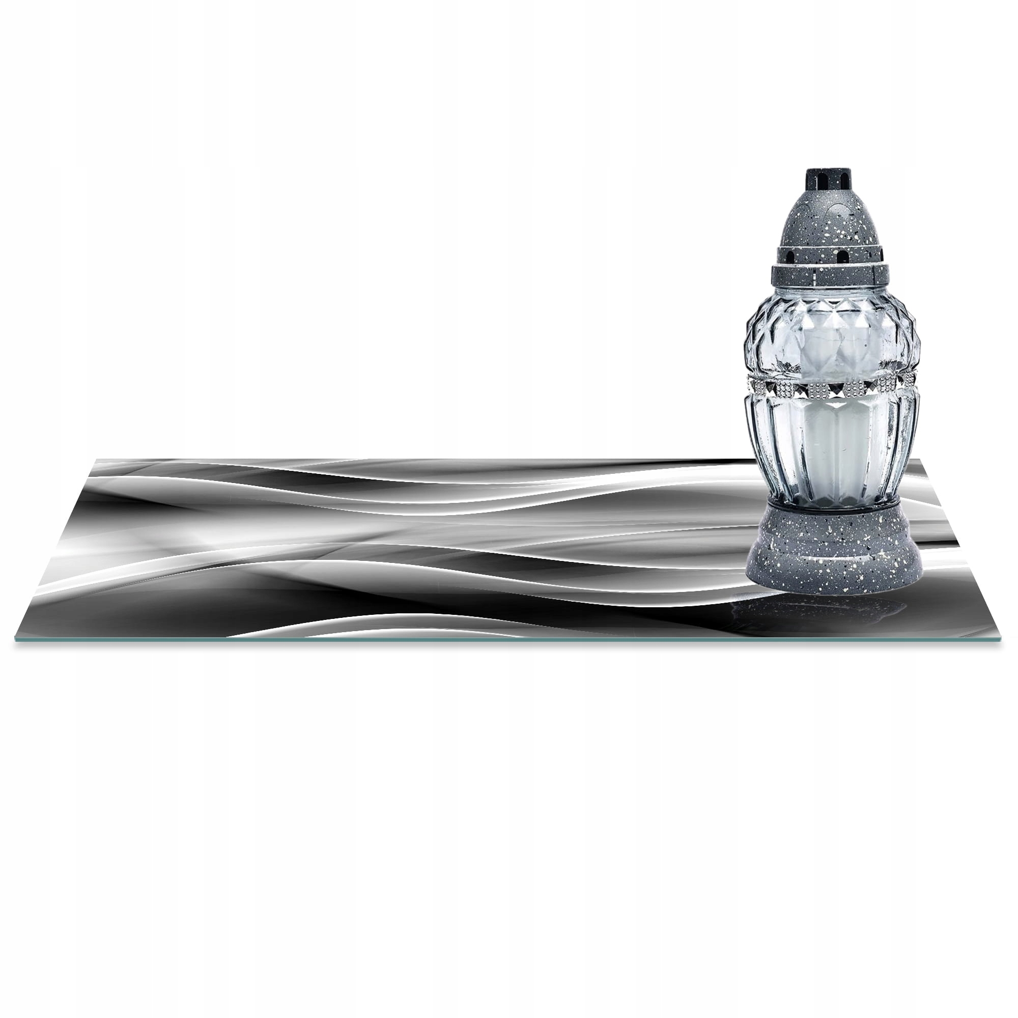 SZKLANA PODSTAWKA POD ZNICZE 60x30cm Jedwab 242d