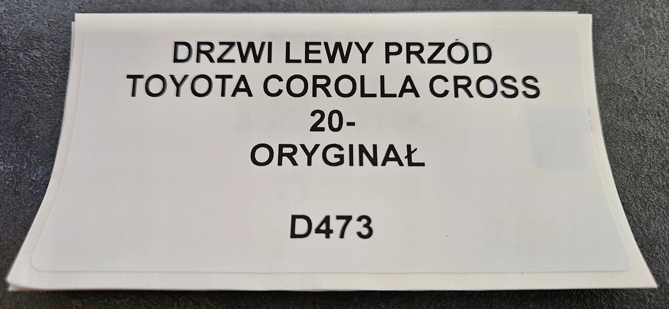 door left front TOYOTA COROLLA CROSS 20- original