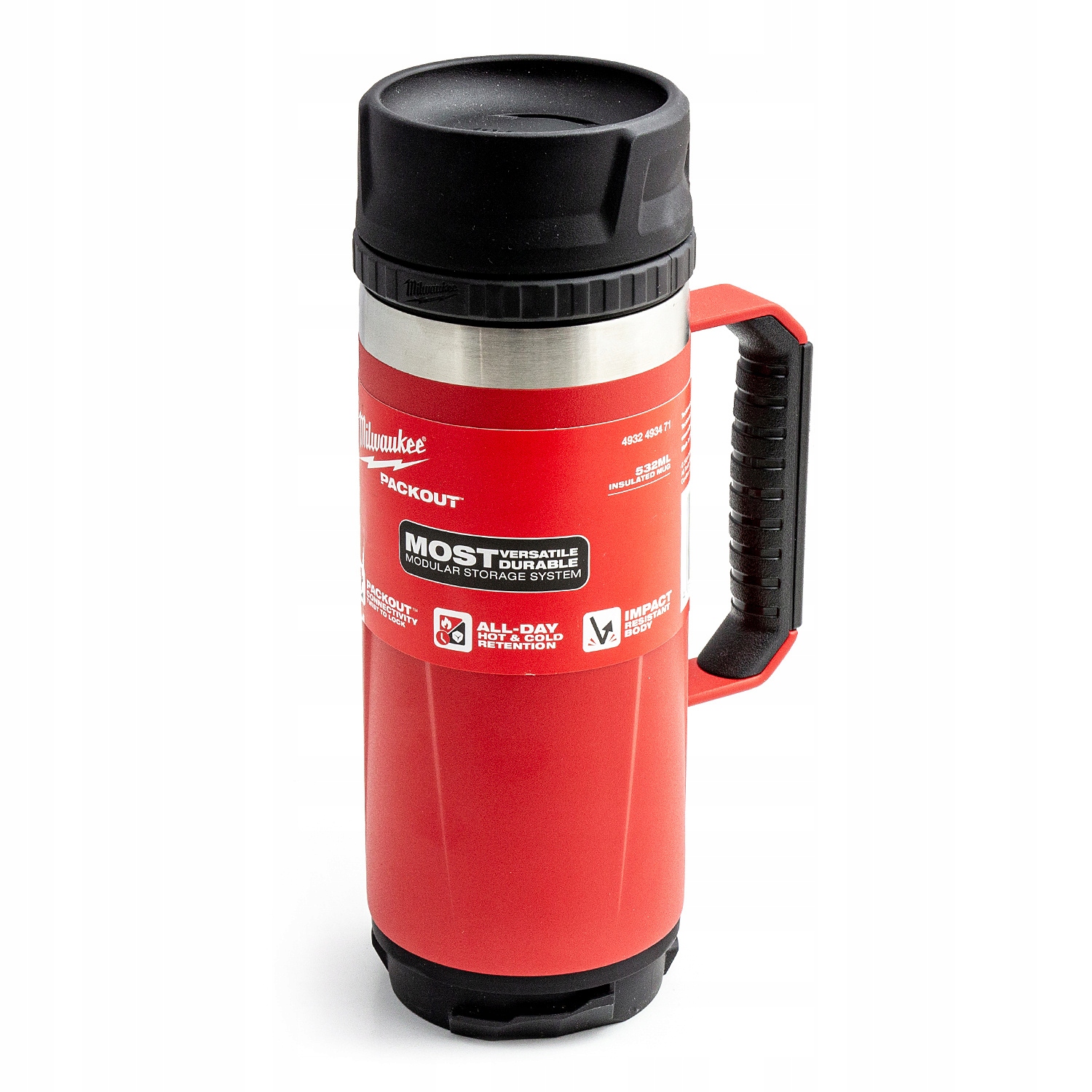 Kubek termiczny z uchem termos czerwony 532 ml Packout Milwaukee 4932493471