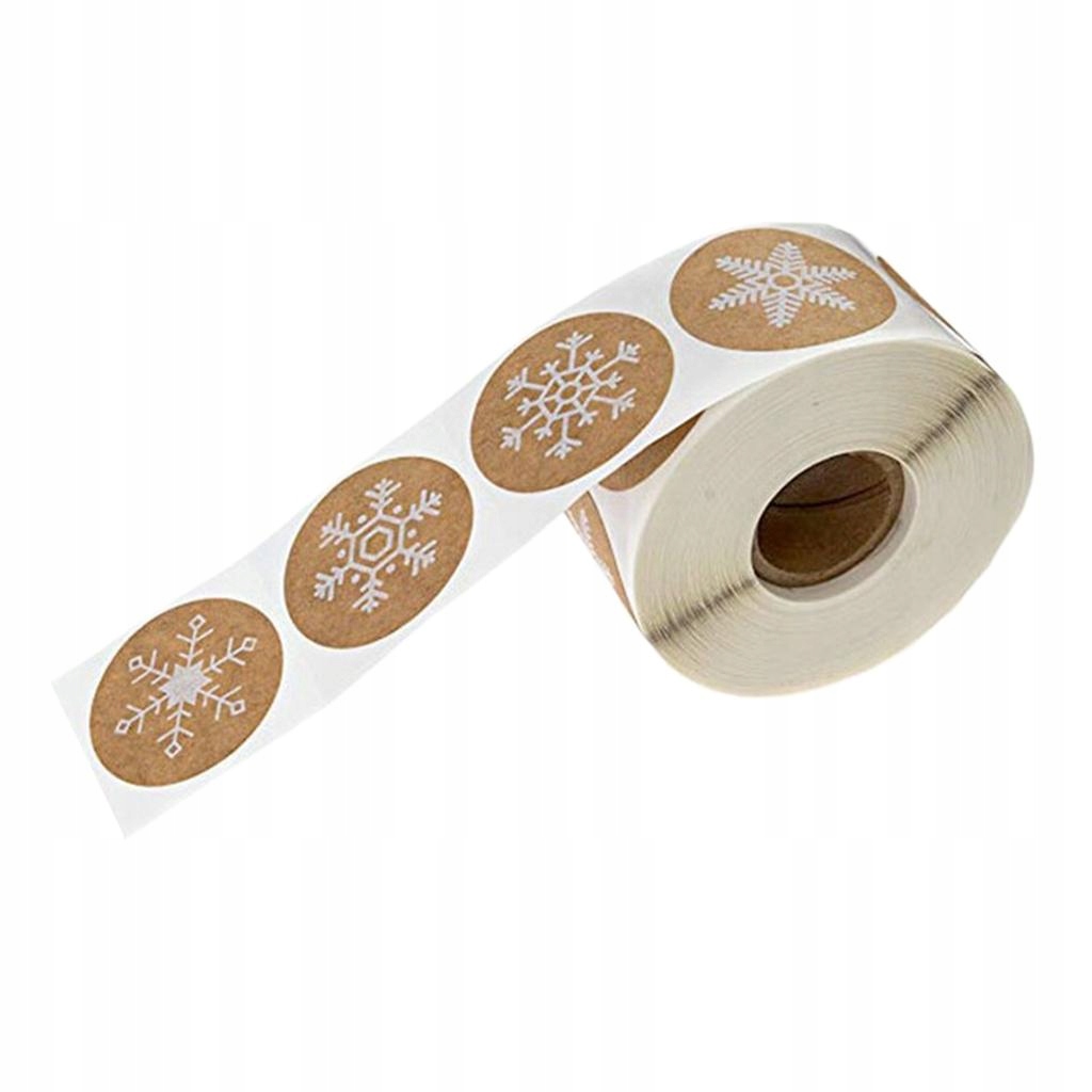 Festive Snowflake Gift Wrapping Sticker Set Pieces , Brown, 3 3 Pcs Marka bez marki