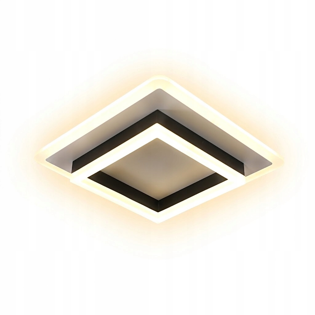 Lampa Sufitowa Plafon Led 3000K 30W Kwadrat Czarny Natynkowy 3300LM