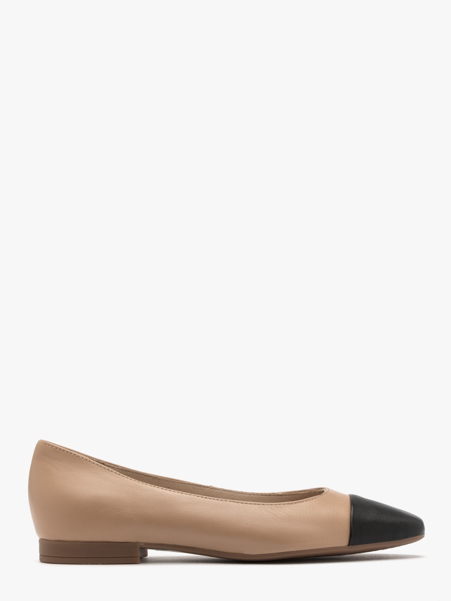 Ryłko L1NF9_4TH Baleriny Damskie beżowo-czarne R35