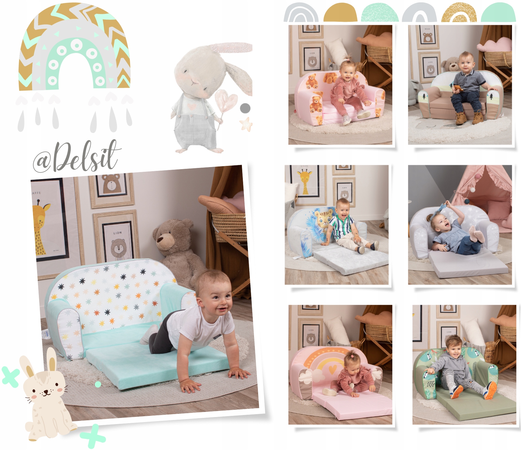 DELSIT- sofa rozkładana dla dziecka Kolekcja DT2