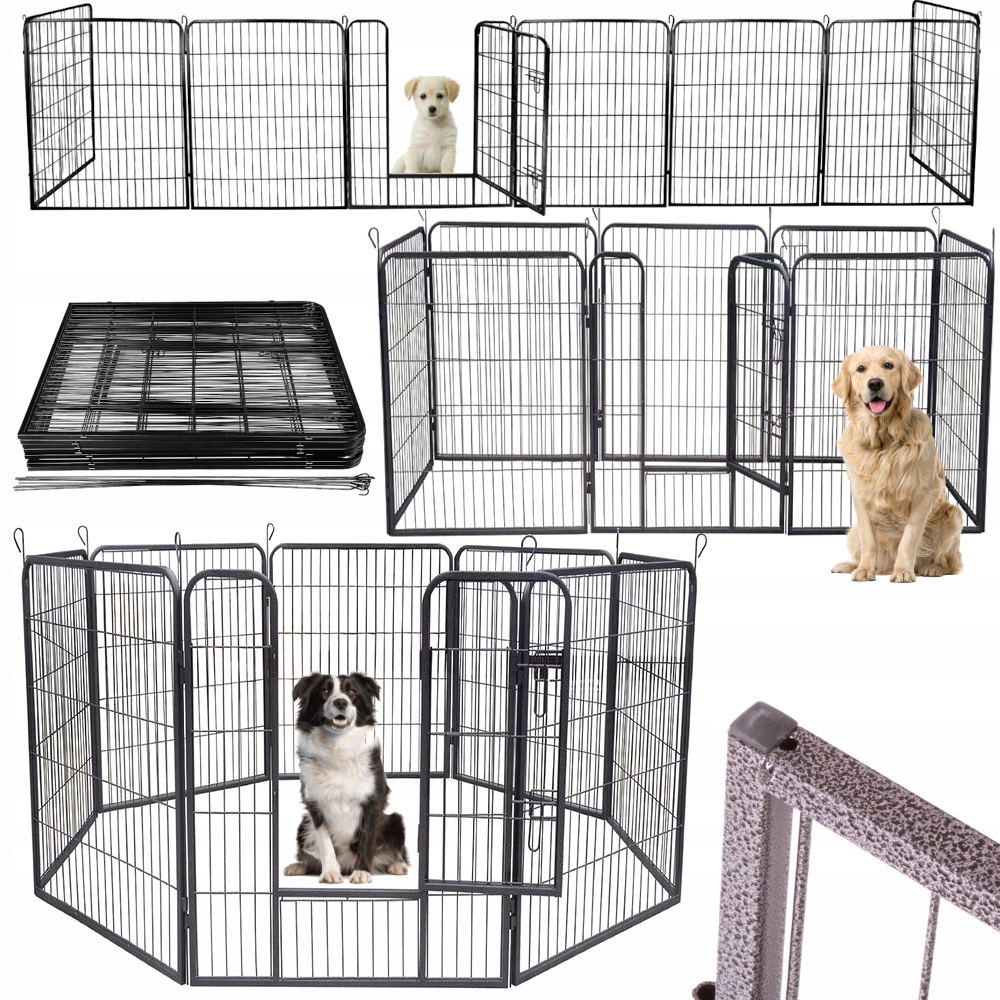 Kojec Wybieg Zagroda dla Psa Psów Szczeniąt 8 paneli 80x100cm 22kg Mocny