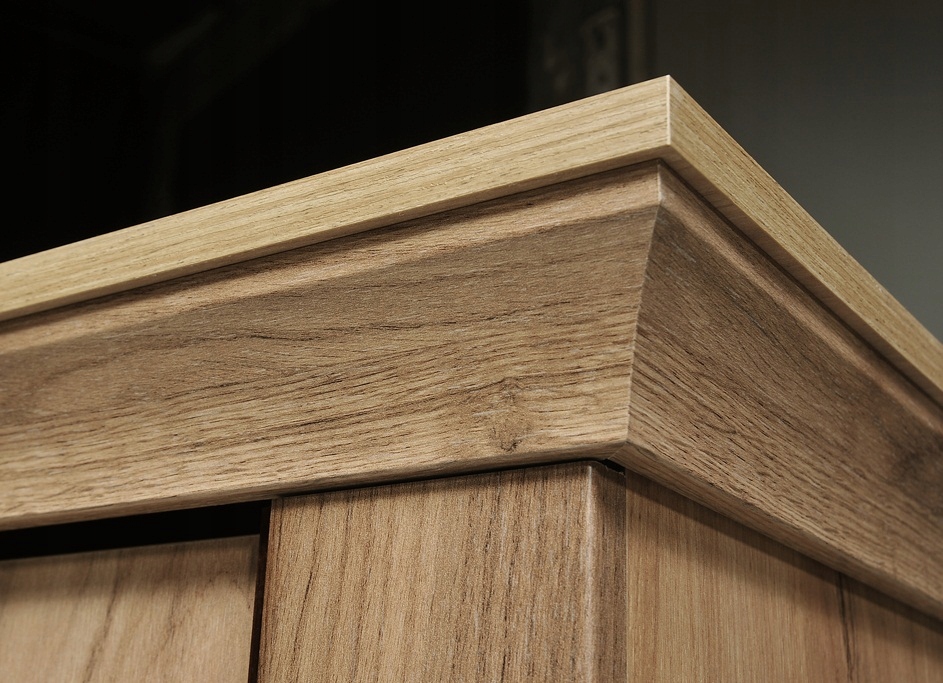 Witryna kredens regał z półkami led ANTICA A10 Kolor mebla dąb craft złoty