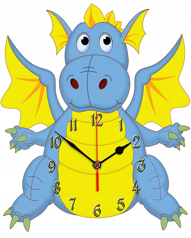 Zegar ścienny Smok niebieski