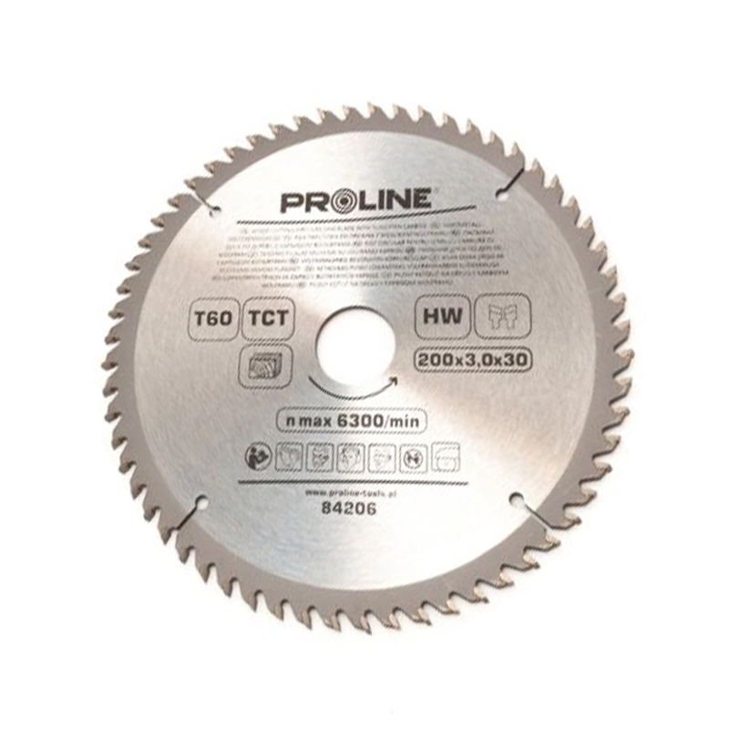 

Piła tarczowa do drewna 200x3,0x30mm 60zębów widia