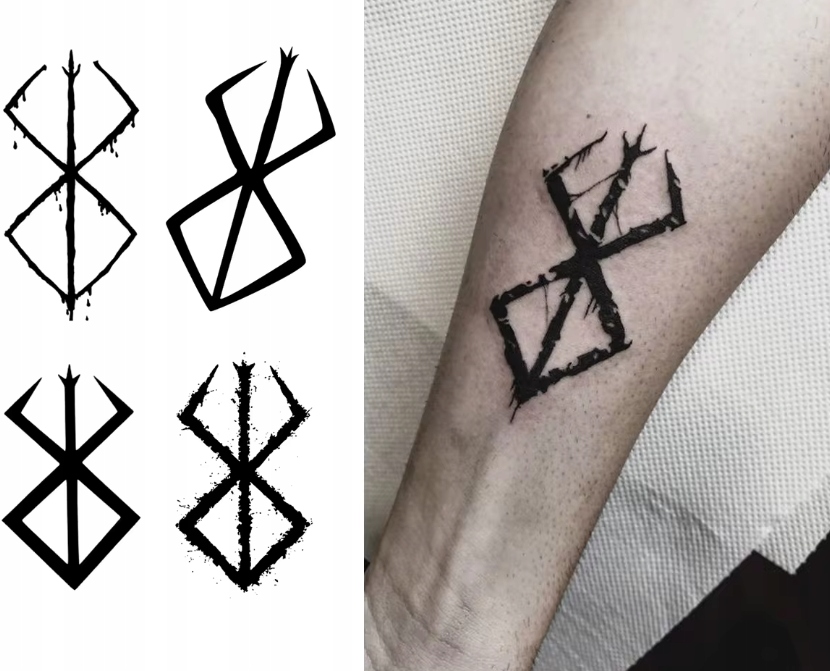 TYMCZASOWY TATUAŻ PÓŁTRWAŁY BERSERK BERSERKER NOWA TECHNOLOGIA