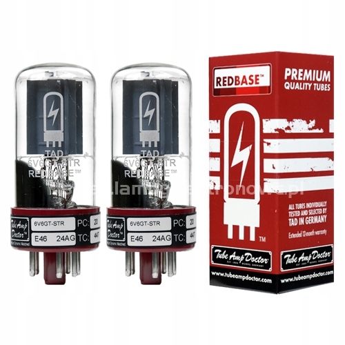 2× 6V6GT-STR REDBASE TAD Premium Matched