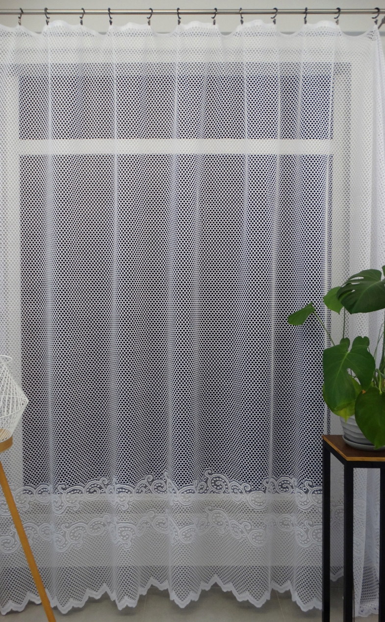 Mg Záclona 125/415 medová plástev Bílý Pás 500 x 250 cm Hotová S Páskou M