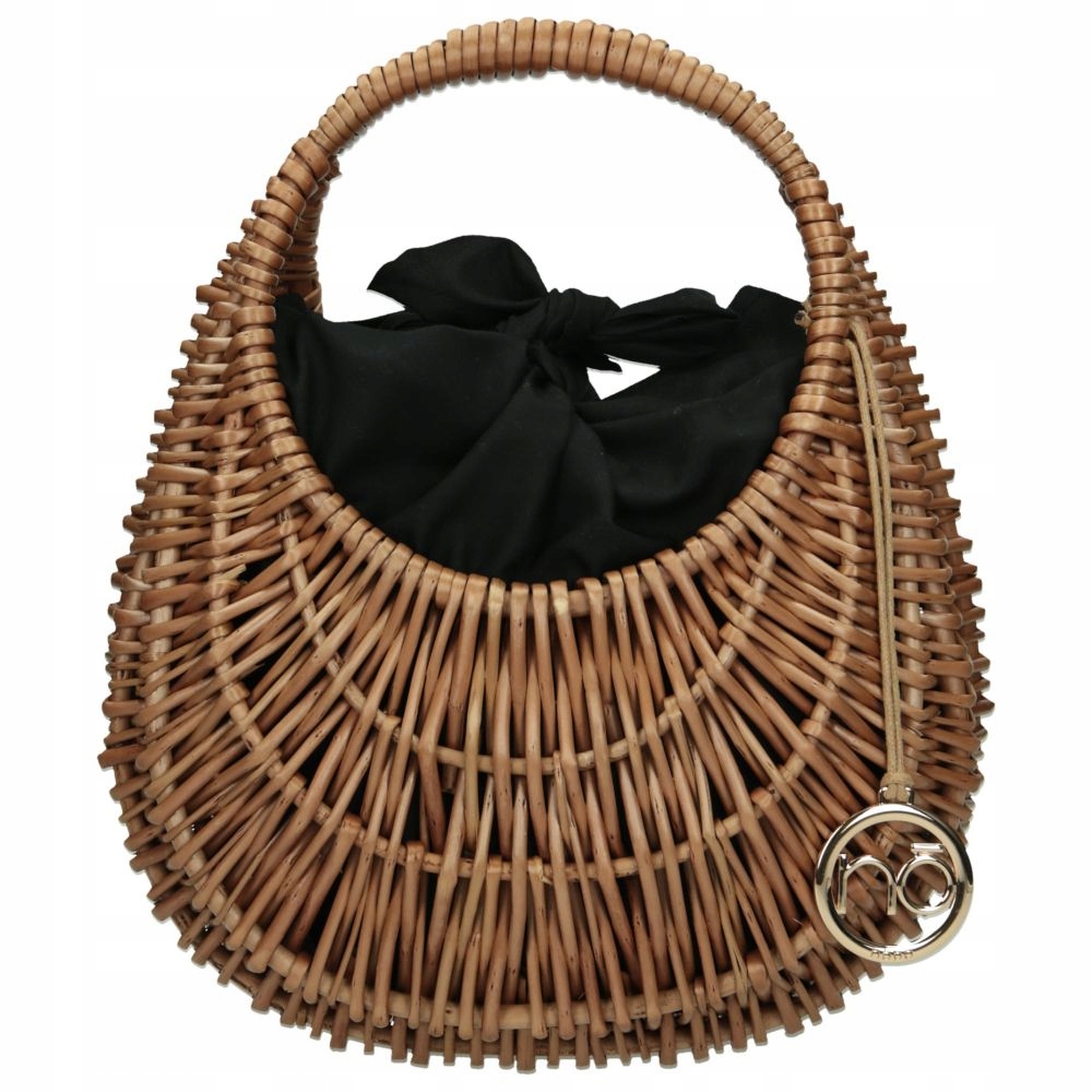 CIEMNY MAŁY KOSZYK NOBO WIKLINOWA TOREBKA DAMSKA