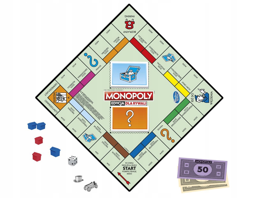 Gra Monopoly Edycja dla rywali plansza karty GR0659 Typ Podstawa