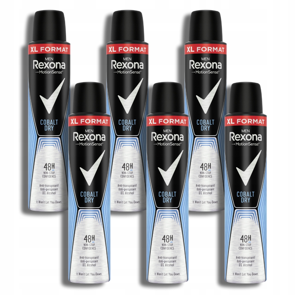 6 x Rexona Antyperspirant w aerozolu Cobalt Dry 200 ml