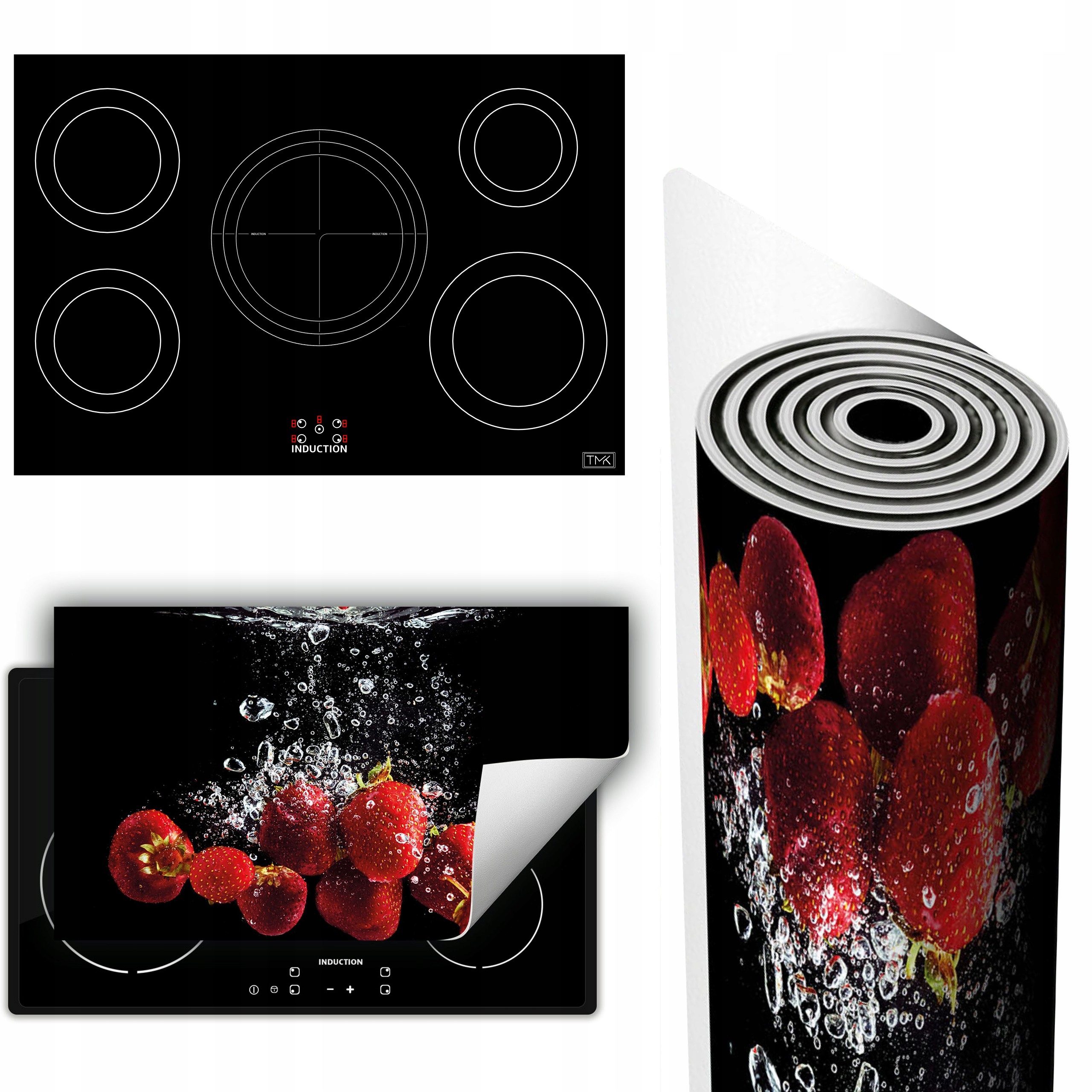 Vinylová Podložka Na Ochranu Kuchyňské Desky 90x52 černá jahody