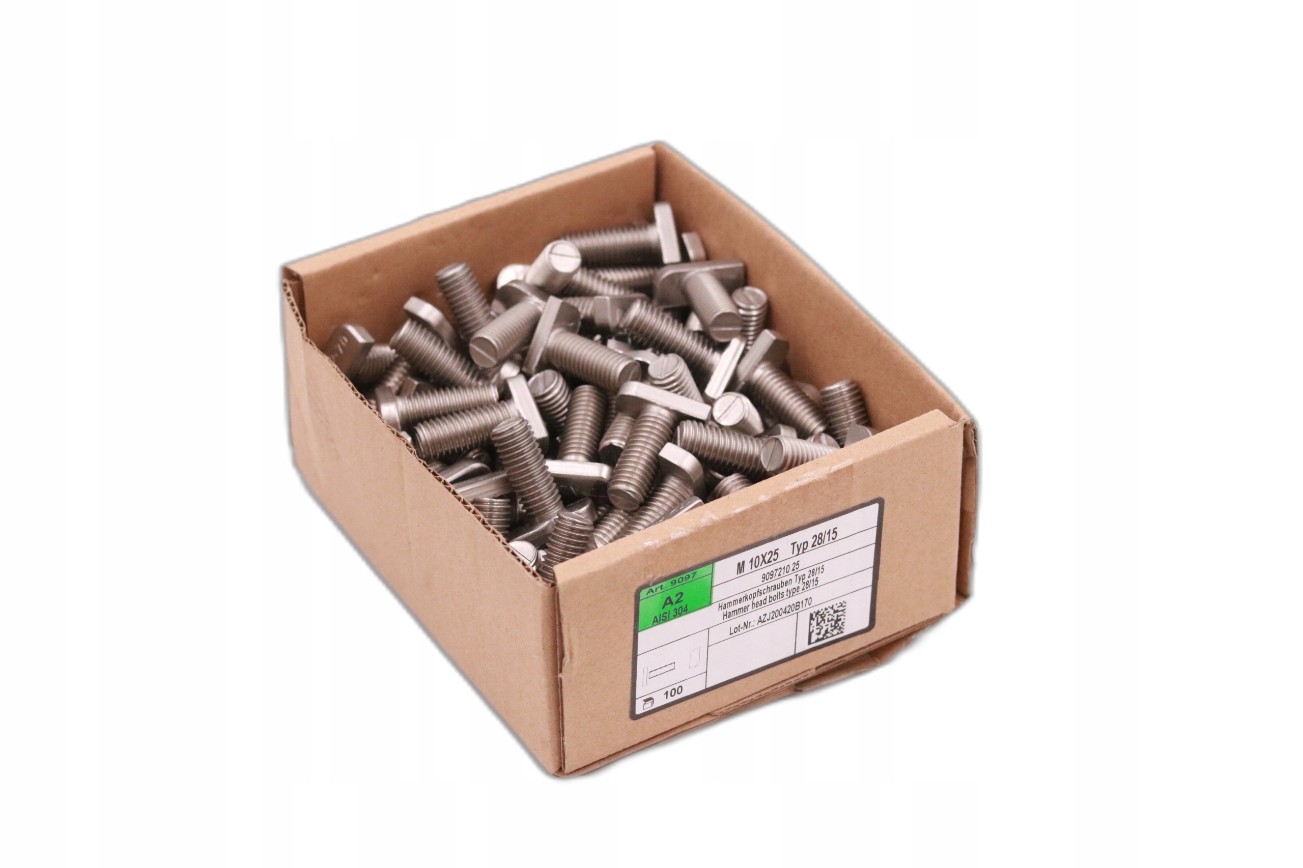 Śruba teowa M10x25 fotowoltaika Pv 100 sztuk