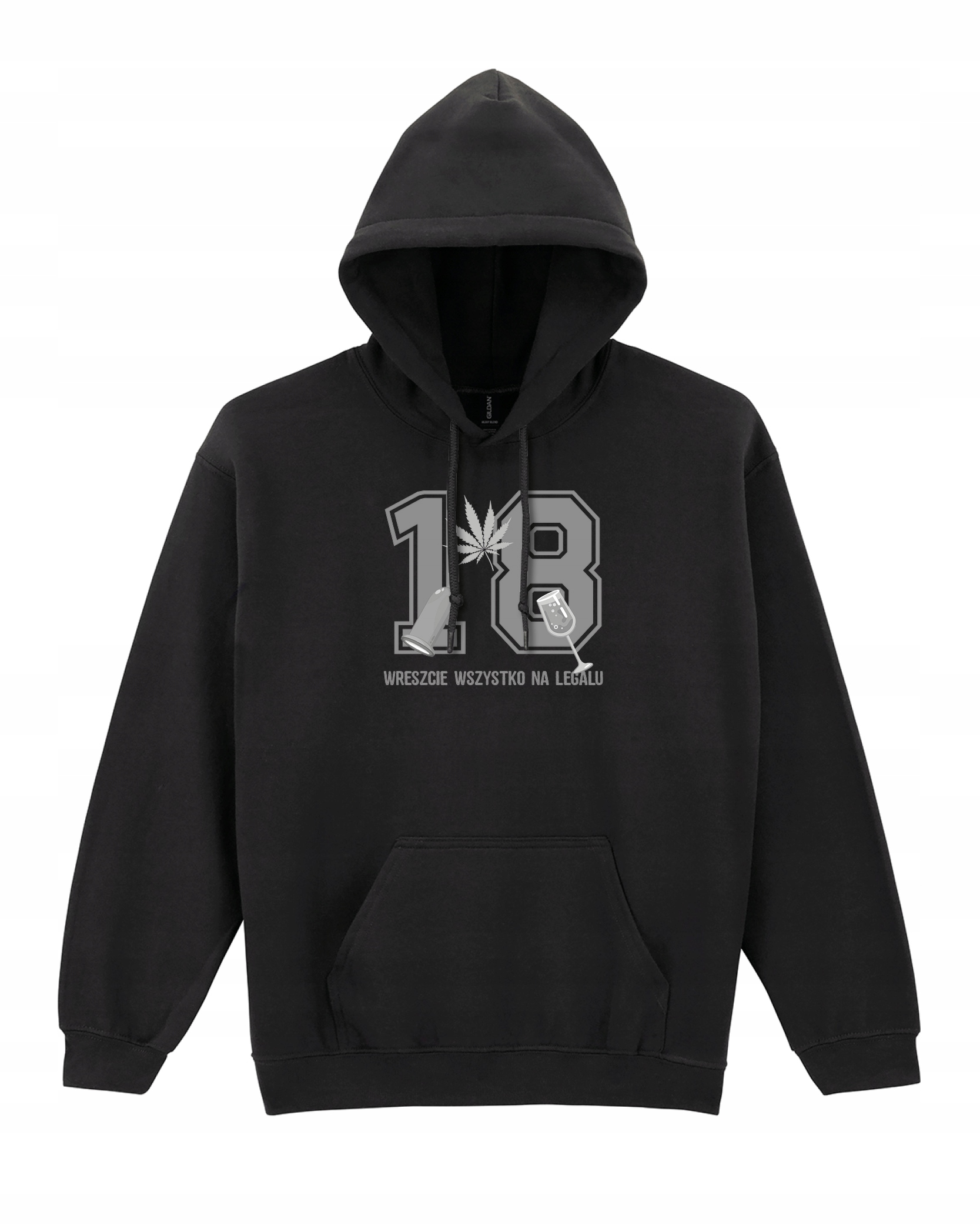 Mikina k osmnáctým narozeninám Konečně je všechno legální Dárek 18 Černá L