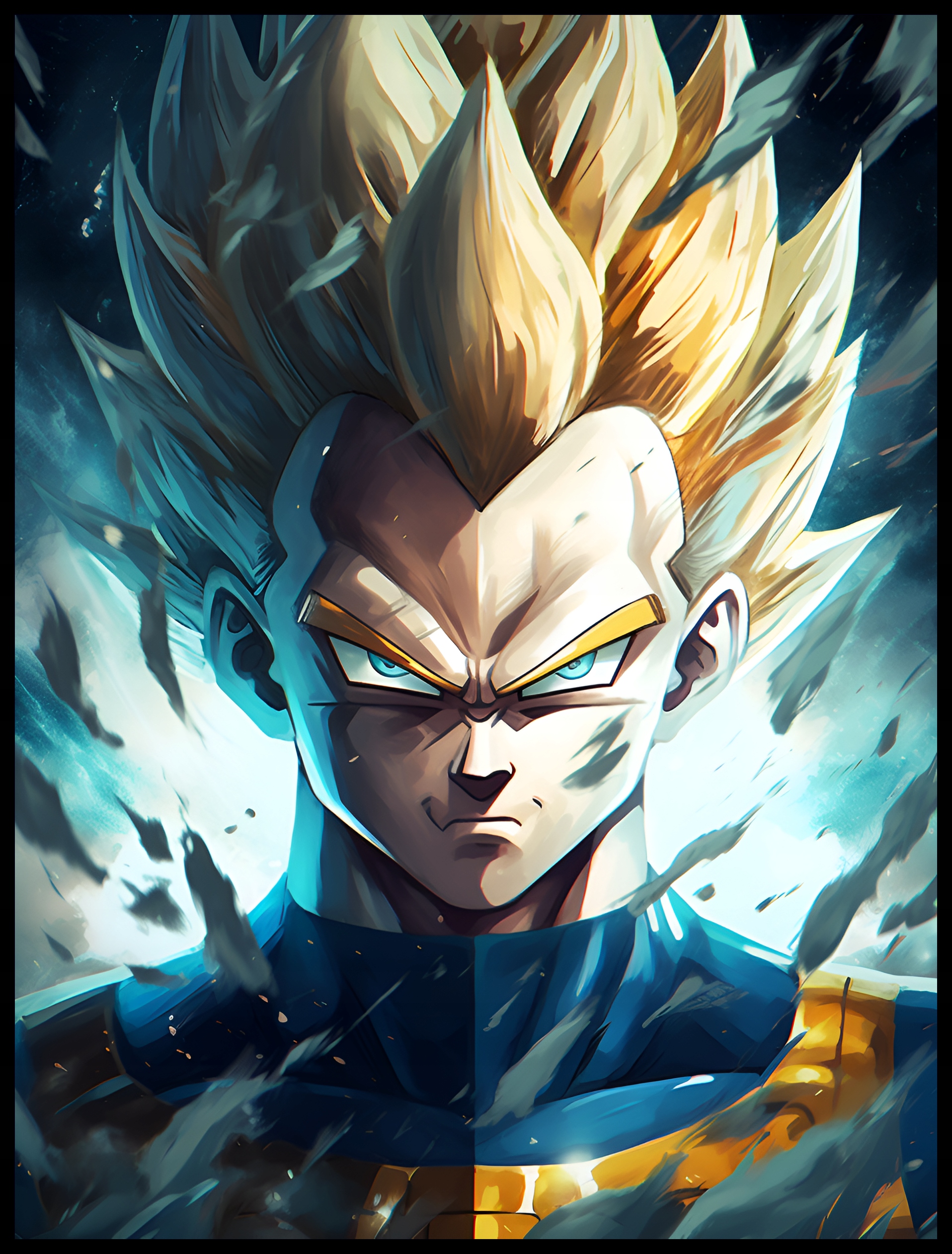 Plakat na Ścianę Obraz Dragon Ball Z Vegeta SSJ2 Anime 70x100 cm Premium